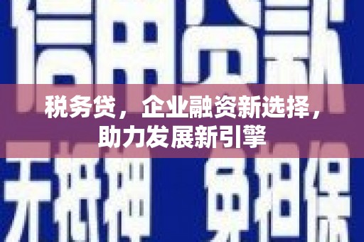 南头税务贷，企业融资新选择，助力发展新引擎