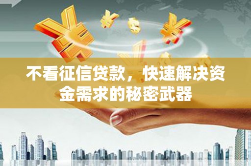 南头不看征信贷款，快速解决资金需求的秘密武器