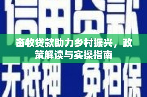 南头畜牧贷款助力乡村振兴，政策解读与实操指南