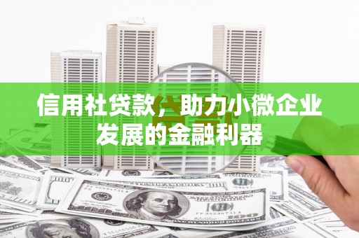 南头信用社贷款，助力小微企业发展的金融利器