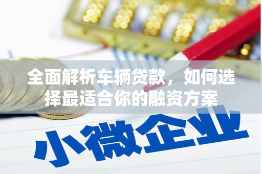 南头全面解析车辆贷款，如何选择最适合你的融资方案