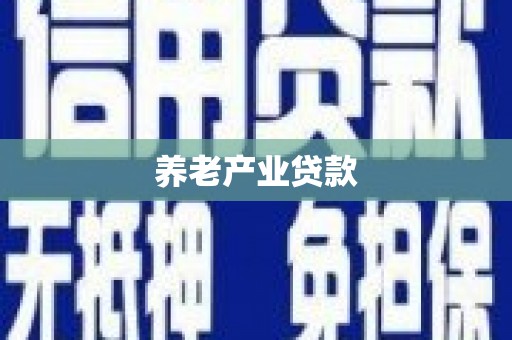 南头养老产业贷款